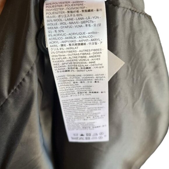 Levi’s Mari Coat XL Chunky Twill Salt And Pepper Black Faux Fur - Picture 12 of 15